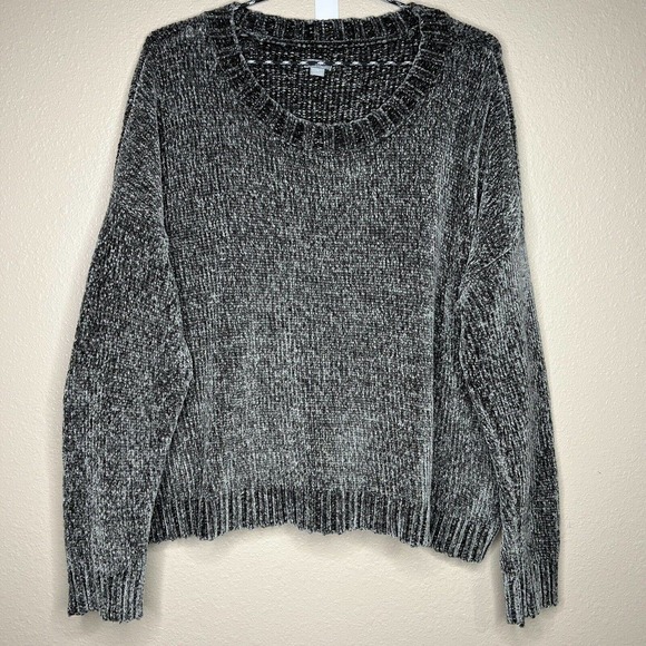 Aerie Women's Gray Chenille Long Sleeve Chunky Knit Pullover Sweater Sz XL - Picture 9 of 9